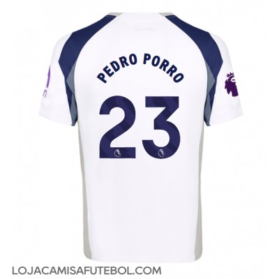 Camisa de Futebol Tottenham Hotspur Pedro Porro #23 Equipamento Principal 2025-26 Manga Curta Camisa de Futebol Tottenham Hotspur Pedro Porro #23 Equipamento Principal 2025-26 Manga Curta